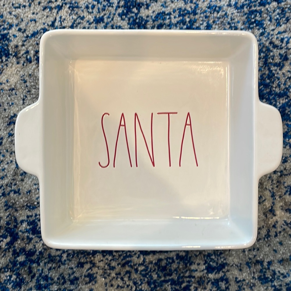Rae Dunn SANTA Christmas Baking Dish 9x9